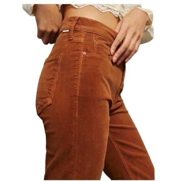 ANTHROPOLOGIE MOTHER The Mid Rise Dazzler Corduroy Pants Monks Robe Brown NEW - Picture 12 of 13